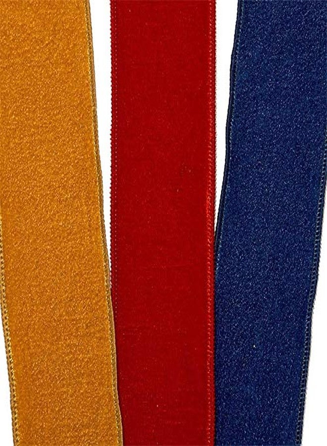Paper Mart 2 1/2" X 10 Yards Gold Velvet Wired Edge Ribbon - Image 2